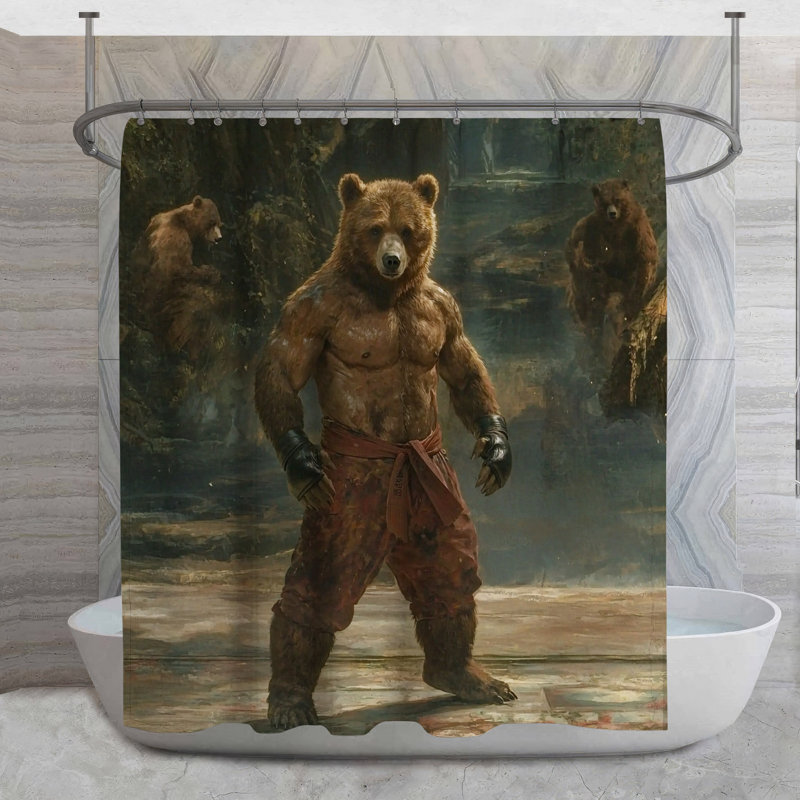 Rideau de douche Martial Bear, H 73 po x l 70 po