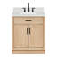 Meuble-lavabo simple en bois massif 30 po avec plateau en quartz Carrara de 1,5 po Tidworth-718797188-732664374