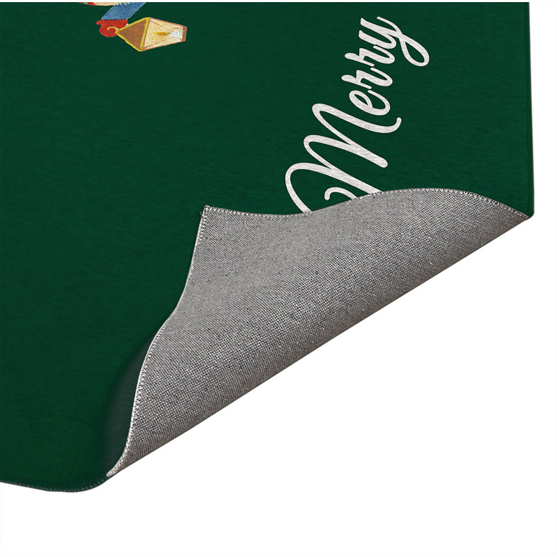 Paillasson Merry Christmas Gnome, Evergreen, L 48 po x L 72 po