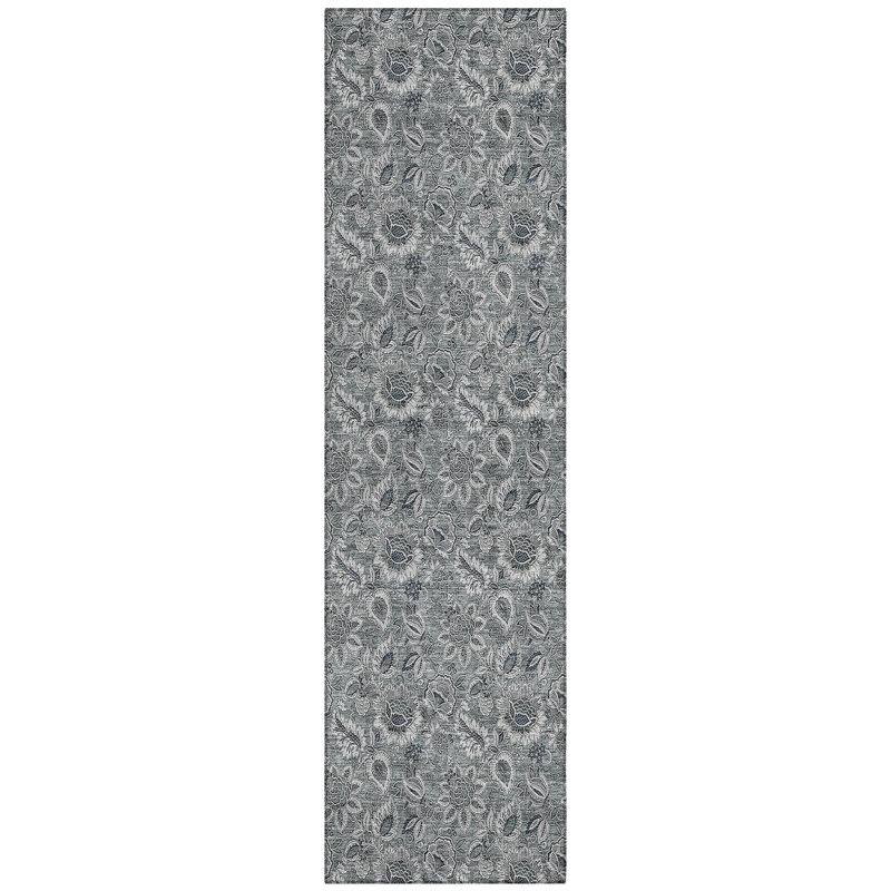 Flitwick Washable Floral Indoor / Outdoor Rug, Runner 2'3" x 7'6"