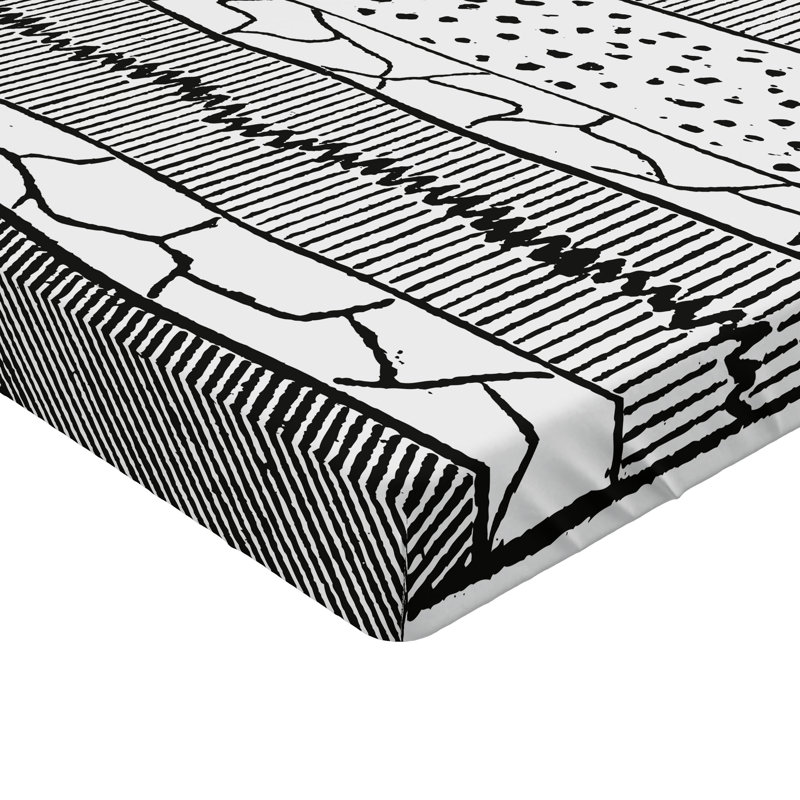 Gray DimGray White Abstract, Queen Fitted Sheet
