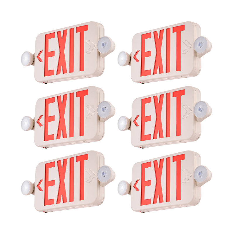 Thermoplastic Surface-Mounted LED Emergency Exit Combo Sign