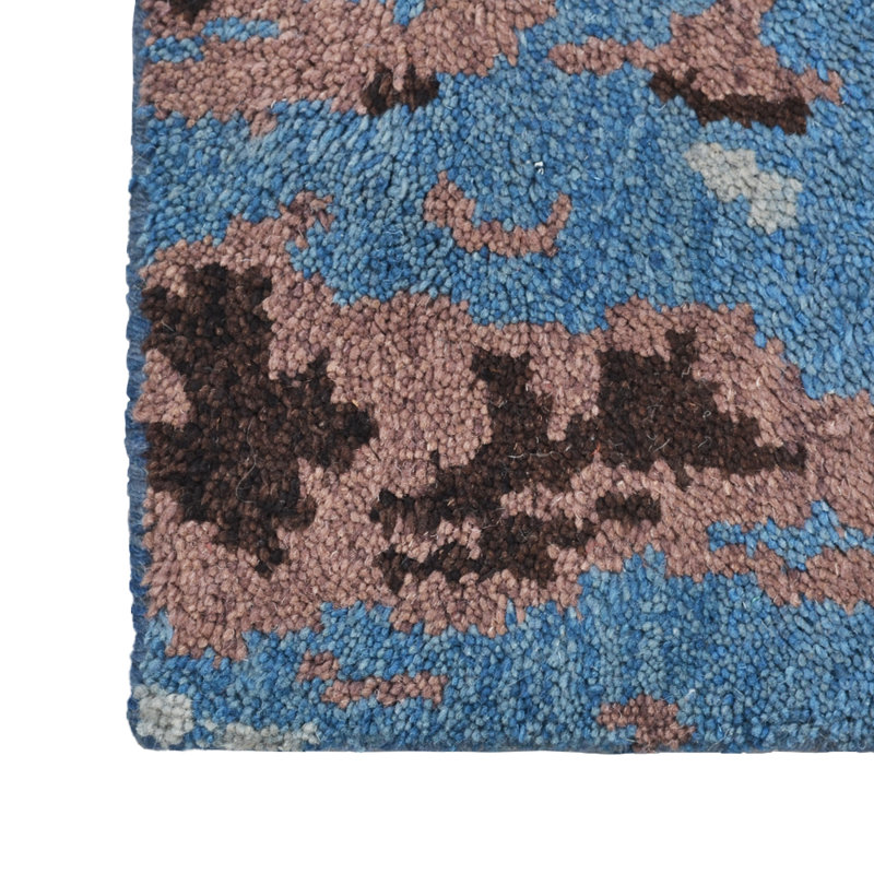 Tapis multicolore en laine noué à la main, Tapis de couloir 2 pi 6 po x 10 pi