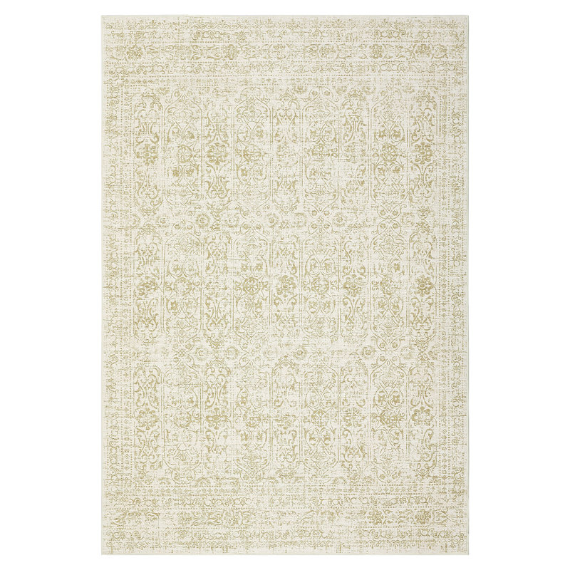 Vintage Machine Washable Area Rug Soft Non Slip Thin Floor Carpet, Low Pile Non Shedding Rug, Stain Resistant Printed Rug for Bedroom Living Room