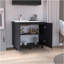 Armoire utilitaire autoportante à 2 portes avec comptoir en acier inoxydable et 2 portes, noir