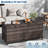 Outdoor Storage Box, 125 Gallon PE Rattan Chest with Wheels & Handles, Garden & Poolside, Brown-128523202