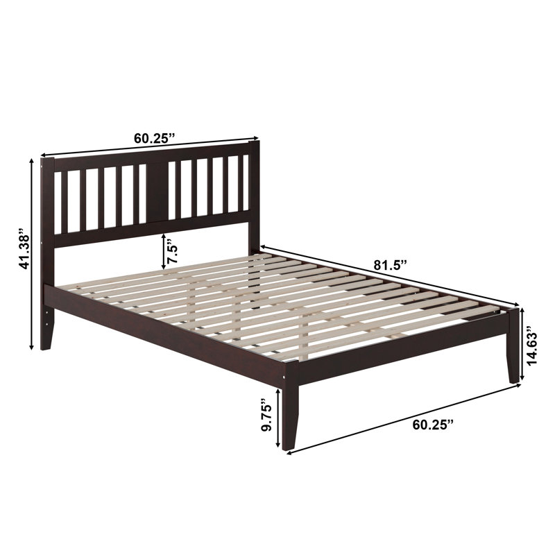 Lit plateforme en bois massif Zosia, Grand, Espresso