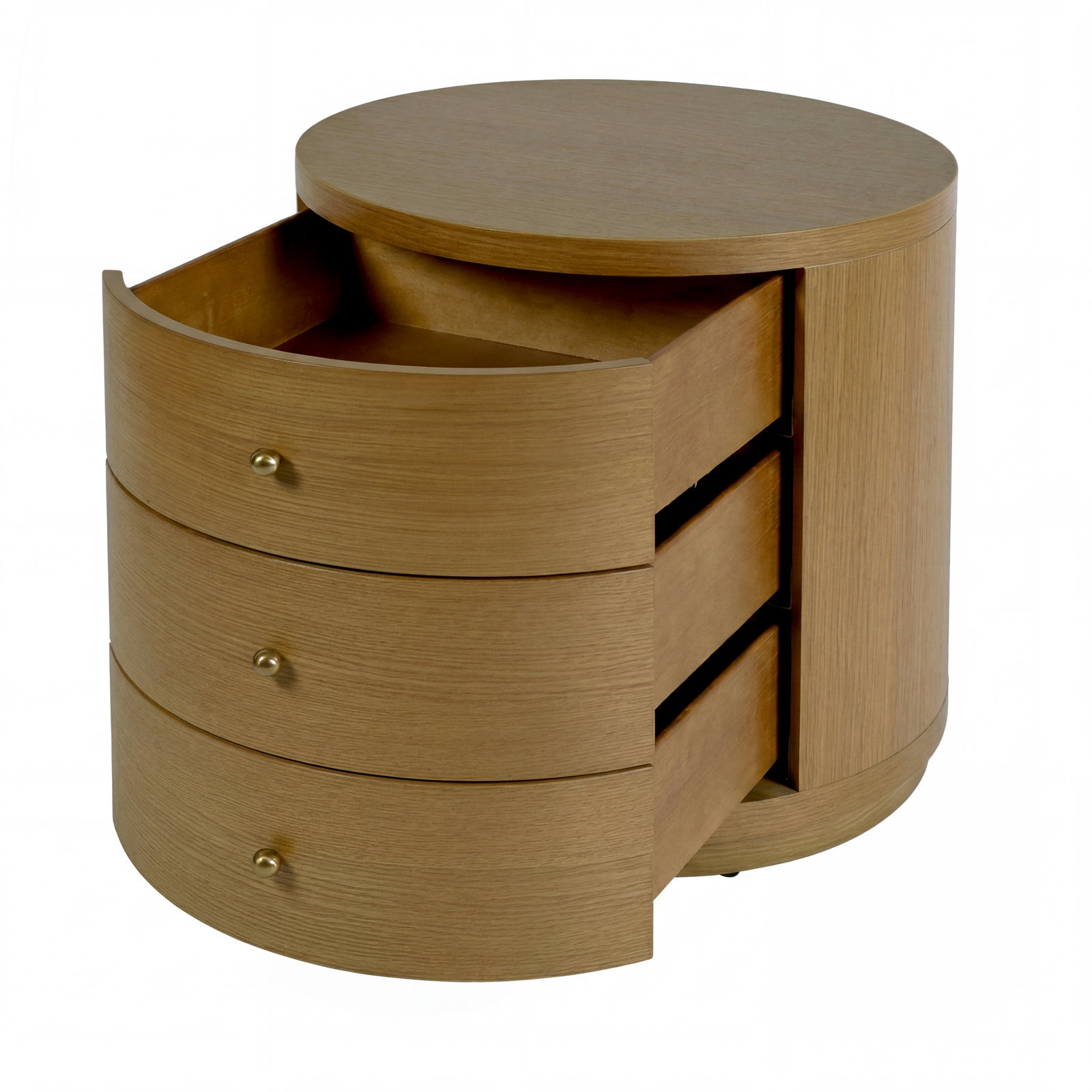 Celine 3-Drawer End Table, Natural Oak Brown