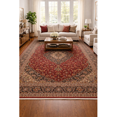 Tapis oriental traditionnel rouge fait à la main 10 x 14 pi 5 pi