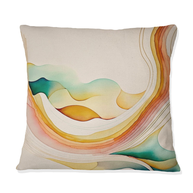 Coussin multicolore Abstract Waves IV - Abstract Spirals