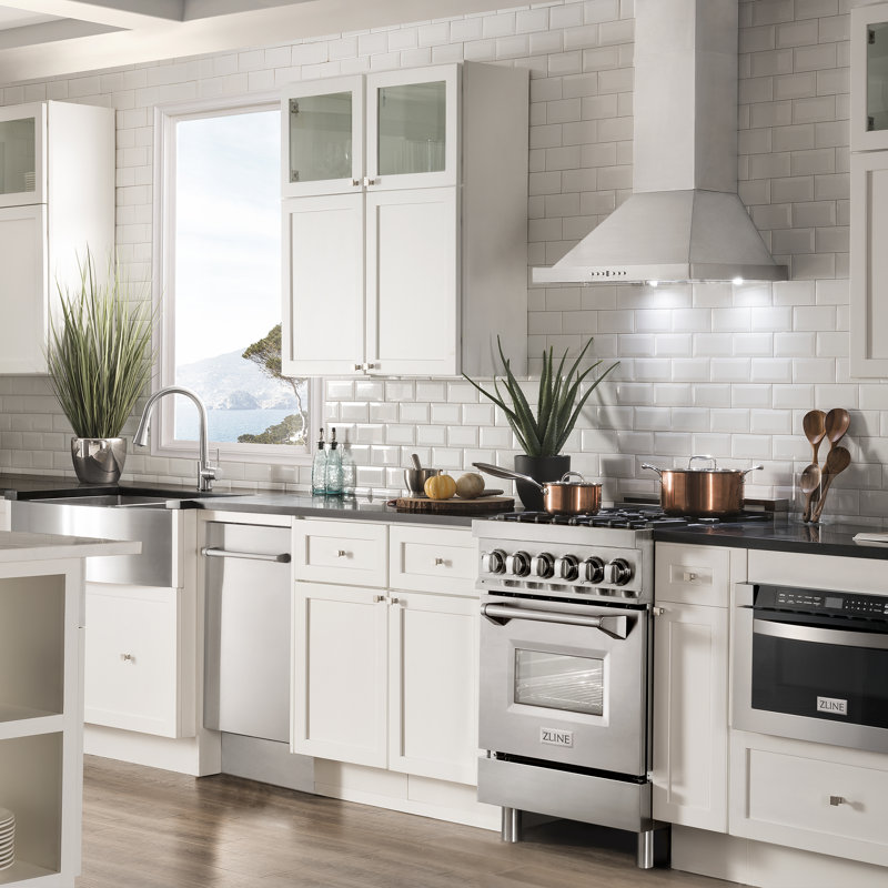 ZLINE 24" Convertible Wall Mount Range Hood in Stainless Steel with 2-Piece Charcoal Filters