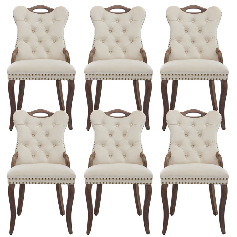 Chaises de salle à manger Miyona, Beige