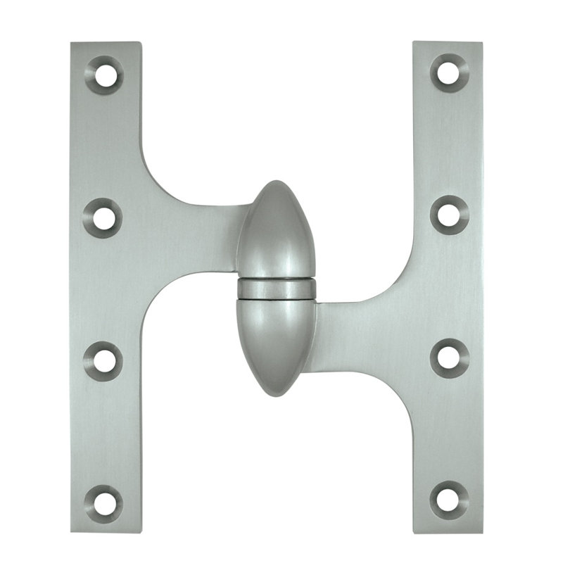 Charnière en chrome brossé 6 po x 5 po Deltana OK6050B26D-R, Côté droit, Chrome brossé