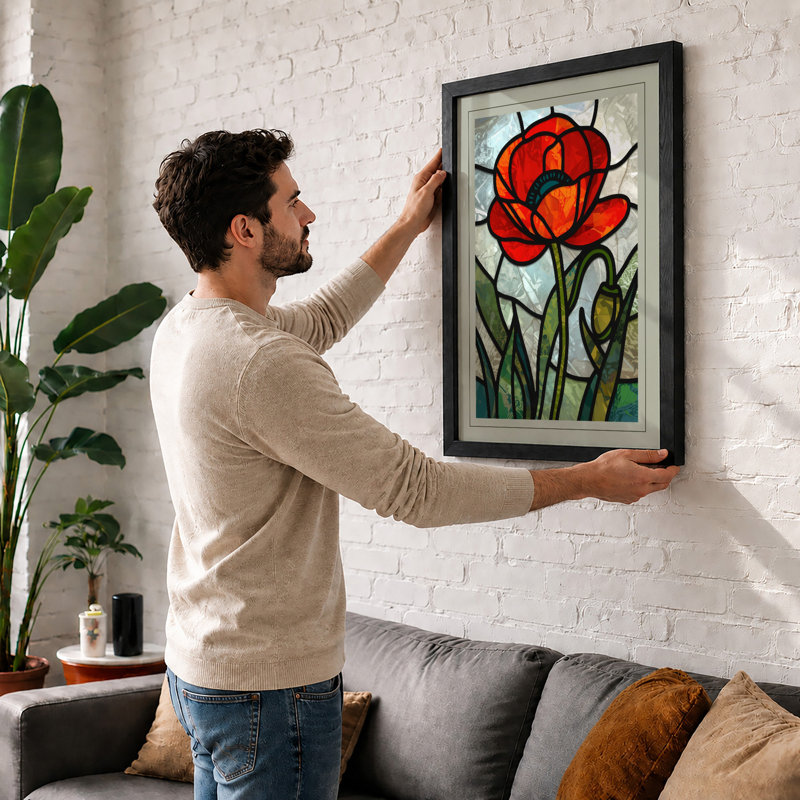 Stained Glass Bloom Botanical - Print, Unframed, A3 - 42.0 x 29.7 cm
