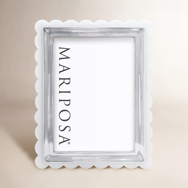 Metal Picture Frame, White, 5" W x 7" H