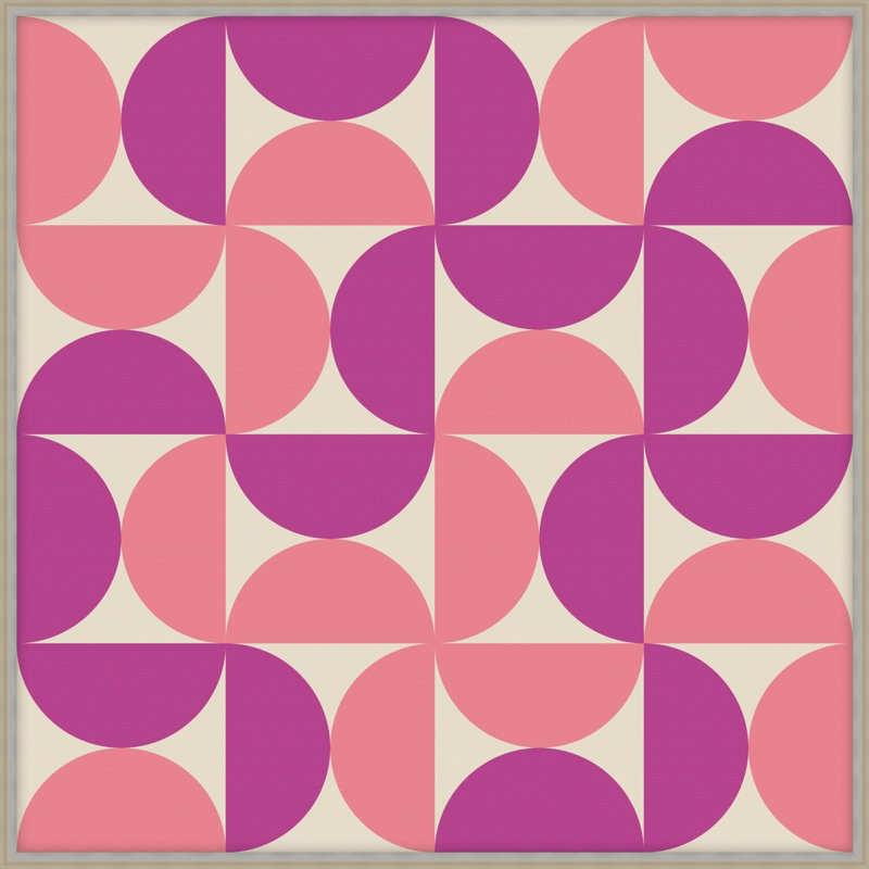 Vibrant Semicircle 5 Print, 26.25" H x 26.25" W, Purple/Pink/White