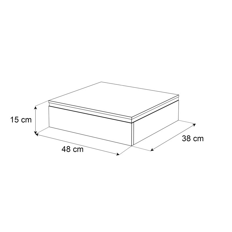 Harlesden 1 Drawer Bedside Table, High-gloss white