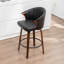 Tabouret de comptoir pivotant rembourré avec structure en bois Devault-296065754