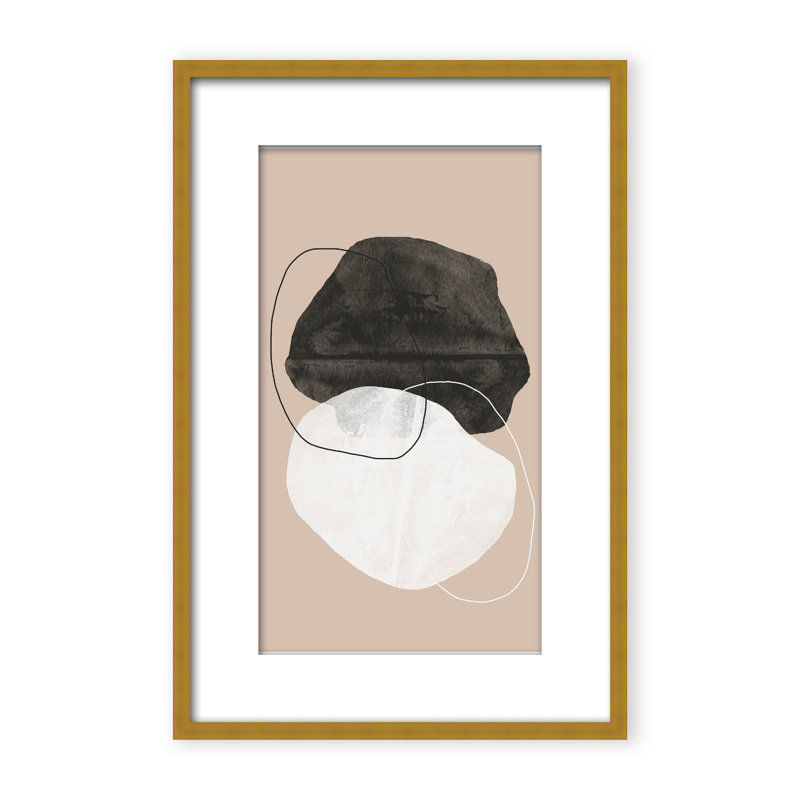Cosmic Abstract by The Miuus Studio - Picture Frame Painting on Paper, 24" H x 16" W x 1.125" D, Black, Framed Matted Print