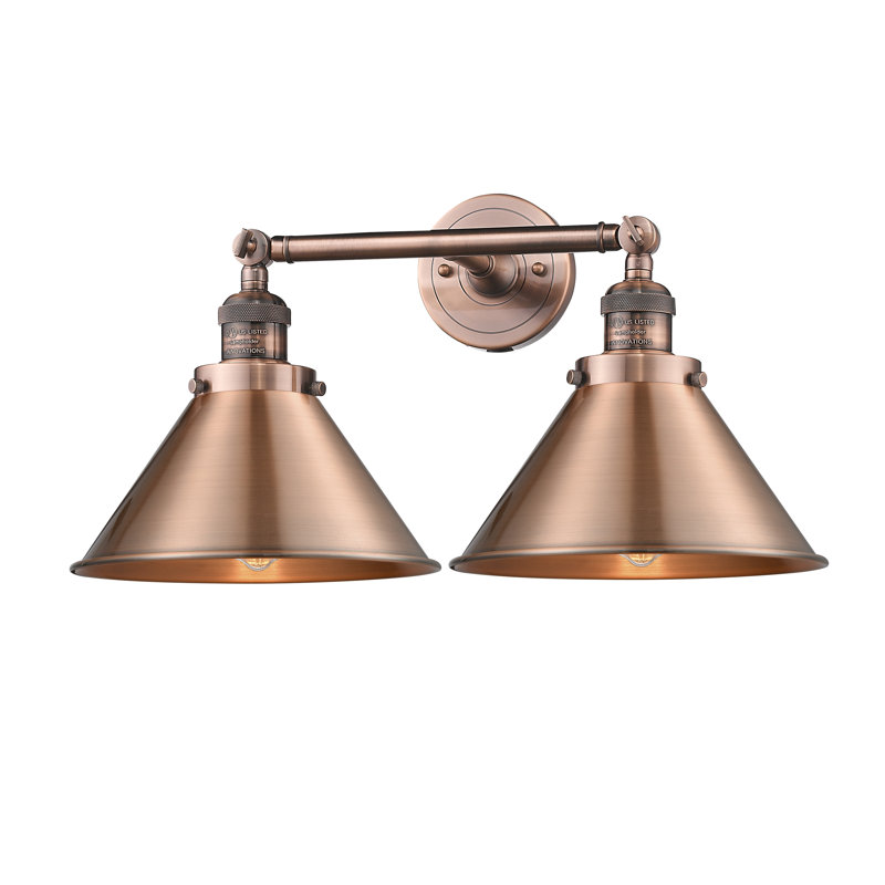 Éclairage pour salle de bain à intensité variable 2 lumières Reppert, Ampoule DEL 6 watts Vinage, Cuivre antique