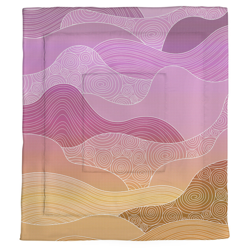Édredon réversible abstrait Katelyn Elizabeth, Édredon très grand, Rose / Orange