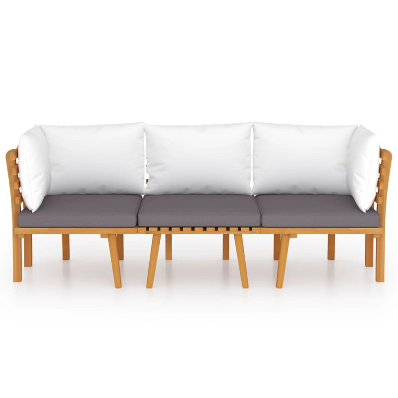 Chaise longue avec coussins 4 pièces Damita, 3 pièces: 2 coins, milieu