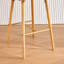 Ensemble de 2 tabourets de bar modernes avec îlot de cuisine avec dossier, accoudoirs, repose-pieds et pieds en bois massif-125536114