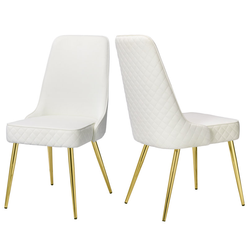 Chaise d'appoint rembourrée en velours, Blanc