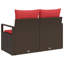 Canapé de jardin 2 places avec coussins en rotin de polyester brun-119273347-119273372