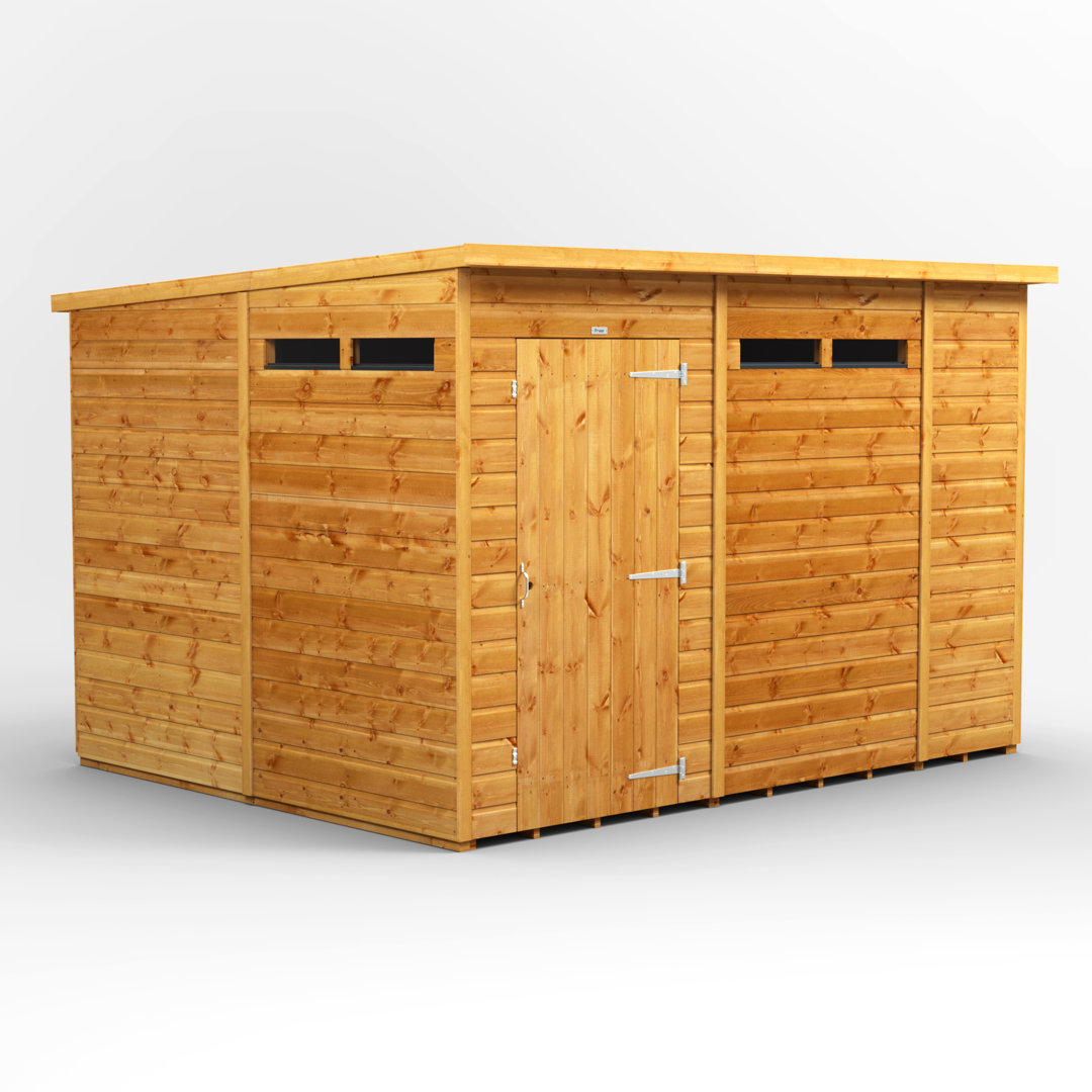 Powersheds 10 x 8ft Timber Tongue & Groove Pent Garden Shed Security Shed
