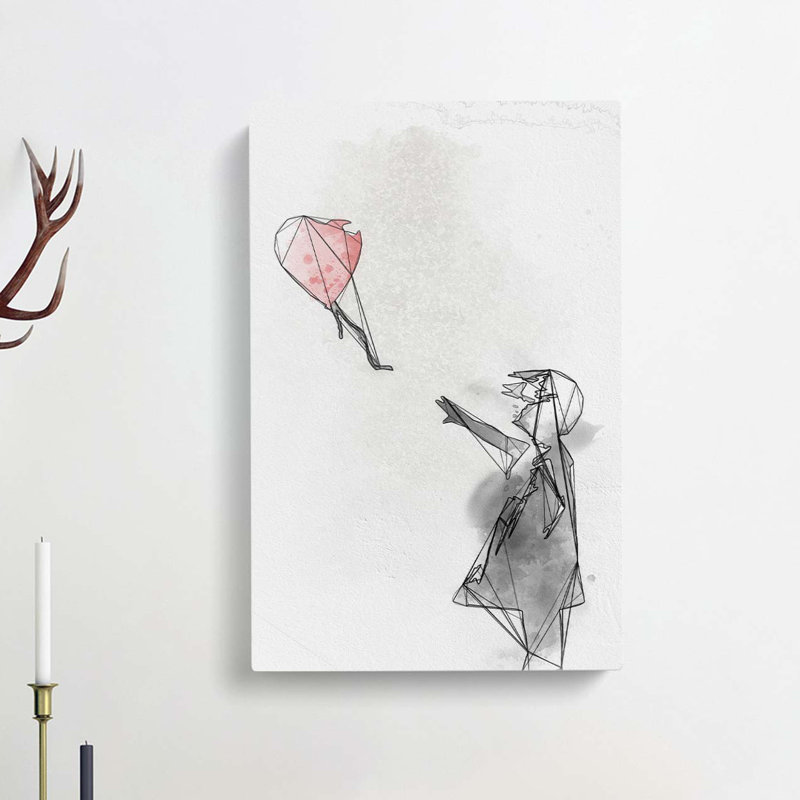 Red Balloon Girl in Abstract by Banksy - Wrapped Canvas, 60cm H x 40cm W x 3cm D