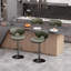 Ensemble de 2 tabourets de bar, tabourets de bar en similicuir avec dossier, tabourets de comptoir pivotants avec repose-pieds, tabourets de cuisine réglables pour la cuisine et les bars-106670298