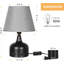Lampe de table USB en métal Jexiel