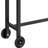 Rectangular Metal Outdoor Bar Height Table with Lockable Rolling Wheels, Black-1324385747