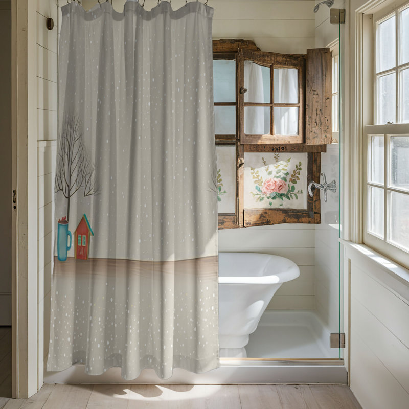 Cosy Blizzard - Rideau de douche Premium, L 71 po x L 74 po