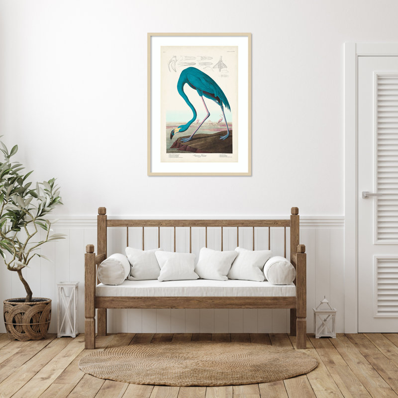 «American Flamingo I» par John James Audubon, impression sur bois encadrée, 41" H x 30" W