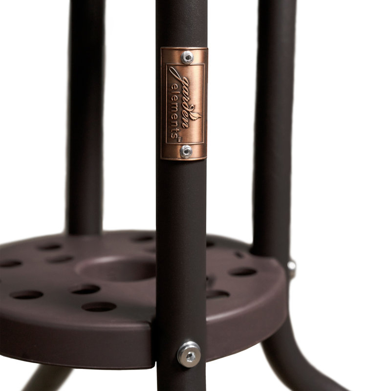 Landsbaugh Round Metal Outdoor Dining Table With Umbrella Hole , 31.5'' in. W 31.5'' in. D