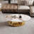 51" Luxurious Oval Coffee Table with Gold Base and Sintered Stone Top