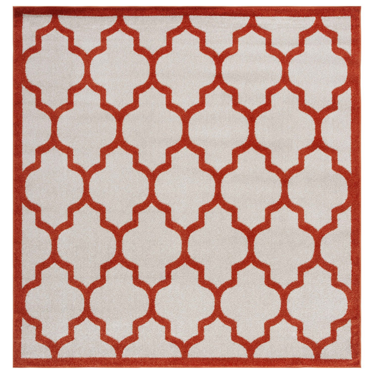Ammundsen Geometric Beige/Orange Indoor / Outdoor Area Rug