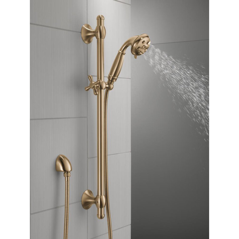 Pomme de douche à main à jet de massage / jet Universal avec technologie H2okinetic, Bronze-Champagne lustré