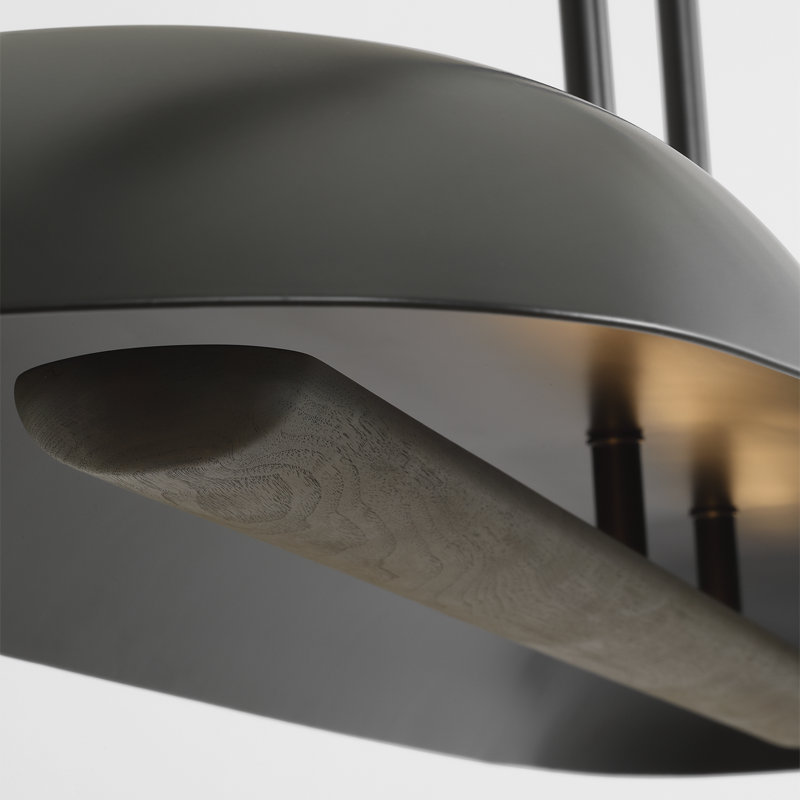 Anne-Marie Barton Remi 60" Linear Pendant, Matte Carbon and Warm Walnut