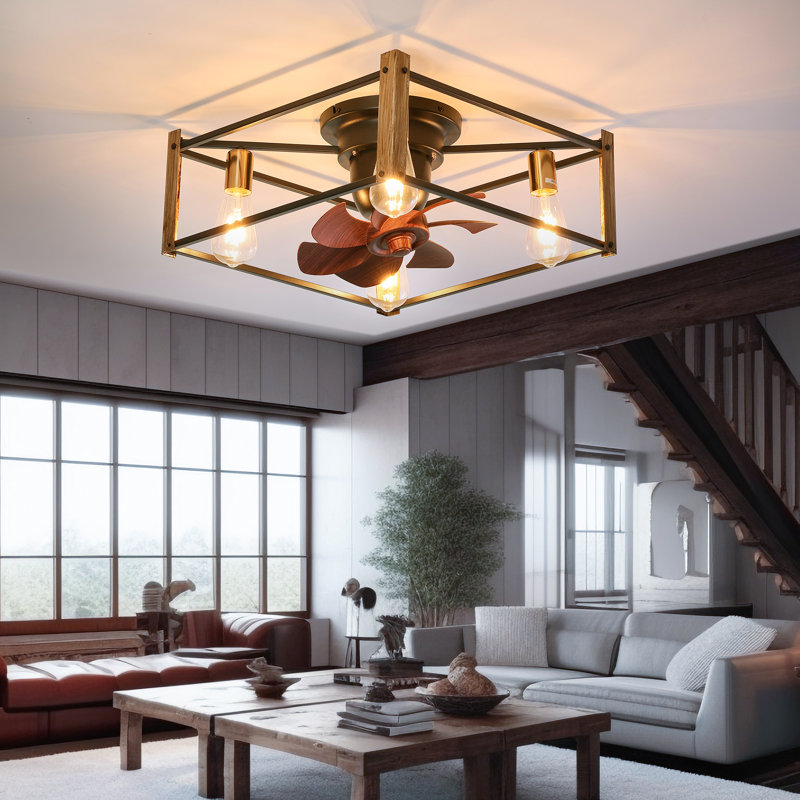 Ventilateur de plafond 18 po avec lumières et télécommande