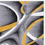 Tapis d'intérieur jaune / gris tissé à la machine Arsenovic-54489115