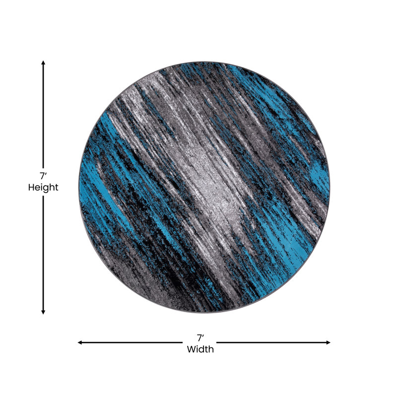 Guelph Abstract Indoor Rug, Round 7'