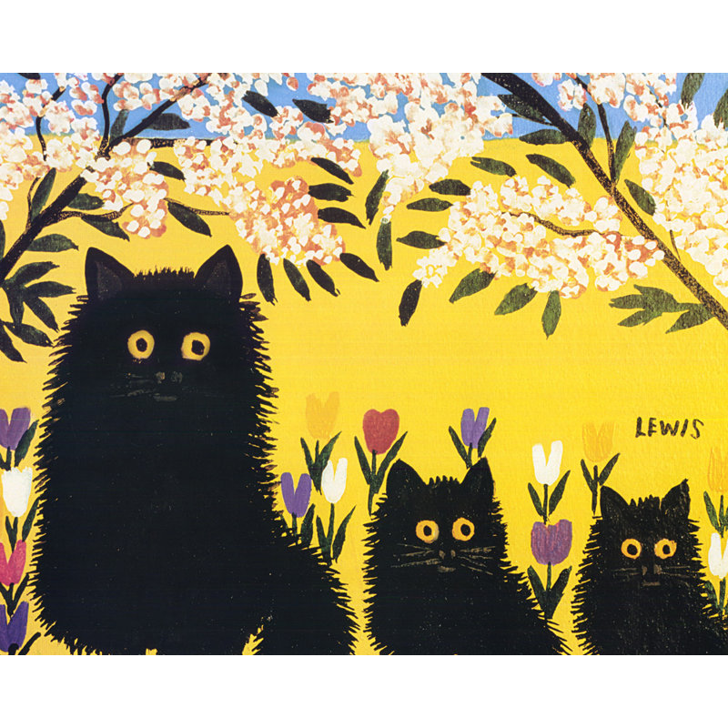 Three Cats, 14" H x 18" W