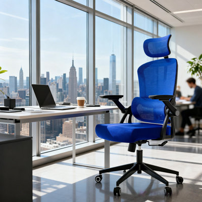 Chaise de bureau ergonomique robuste, chaise d'ordinateur à haut dossier avec supports lombaires et appui-tête réglables, accoudoirs pivotants 3D réglables, chaises de travail roulantes avec roues jusqu'à 350 lb
