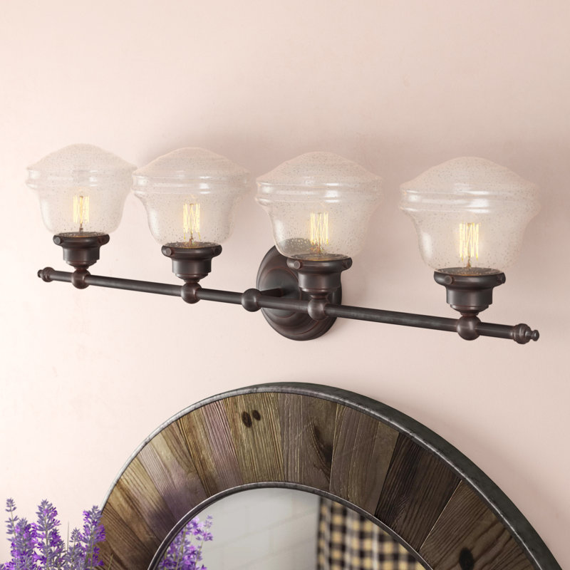 Gracious Adwitiya Rectangle Acrylic LED Flush Mount, 4 lights, 10" H X 32" W X 7" D, Oil Rubbed Bronze