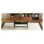 Table de salle à manger de 71 po avec tablette inférieure et plateau en bois aggloméré texturé noir-1446839259