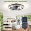 Ventilateur de plafond intelligent à profil bas de 20 po avec lumières et télécommande en blanc-326523902