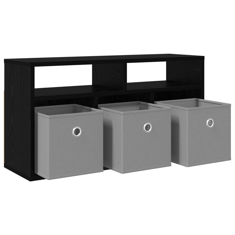TV Stand, 14.96'' H x 28.35'' W x 8.86'' D, Black Oak